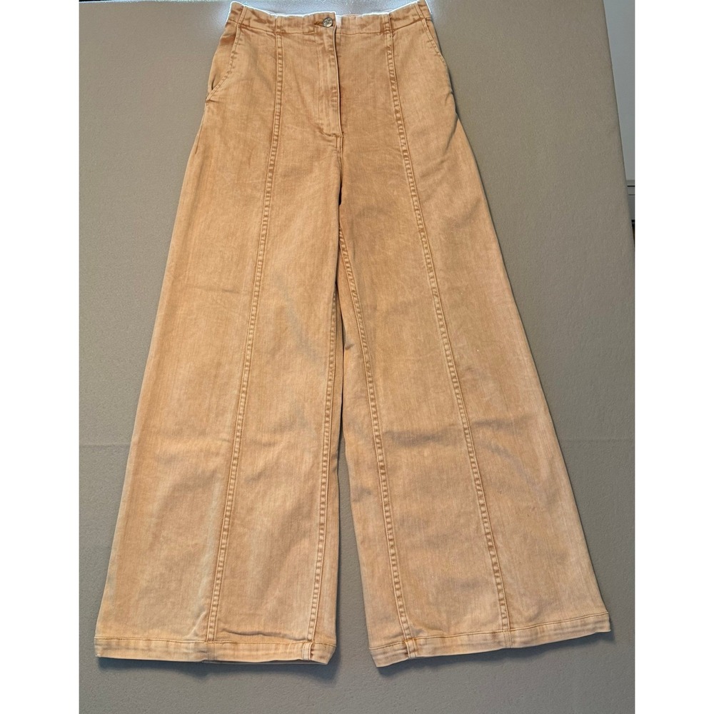 Rachel Comey High Waist Wide Leg Seam Front Pants Peach Tan Women Size 2